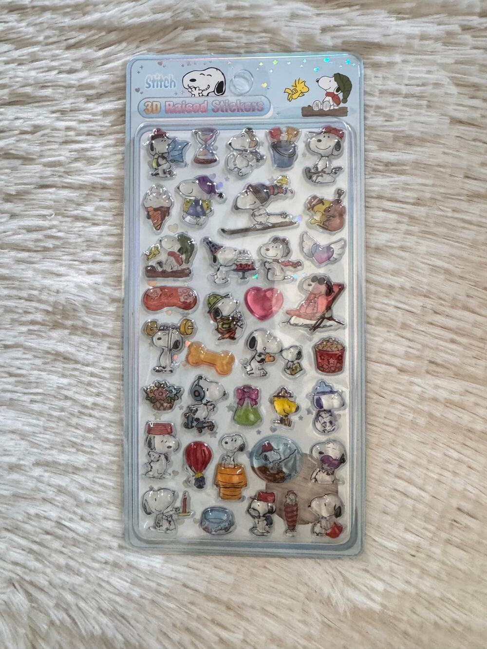 Snoopy 3D stickers Snoopy and friends in various poses and outfits